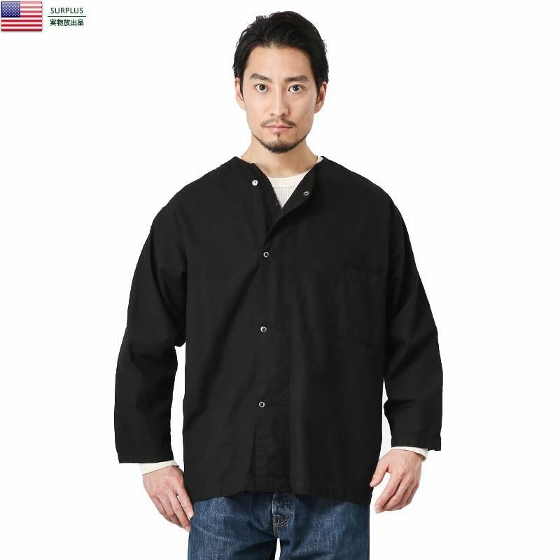 実物 新品 米軍 U.S.ARMY MEDICAL スリーピングシャツ BLACK染め