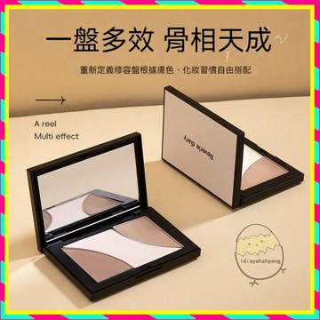 台灣出貨 Mooekiss同款修容盤 木柯詩同款修容高光一體盤 三色陰影盤 立體鼻樑 打亮 遮淚溝鼻影陰影側影啞光珠光