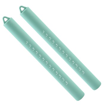 矽膠擀麵棍2件組 綠色 烘焙揉麵不沾黏 輕鬆製作各式麵點  1組  26.4 x 2.6cm