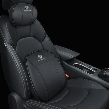 SKODA 斯柯達 車用頭枕靠 FABIA YETI OCTAVIA KODIAQ KAROQ 車用枕 真皮汽車