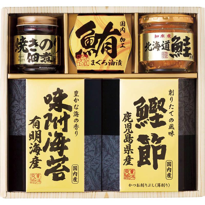 美味之誉 詰め合わせ 4942-25（北海道産鮭フレーク・焼きのり佃煮・有明海産味付け海苔・鰹削り節・まぐろ油漬け） ギフトセット お歳暮 お中元 香典返し