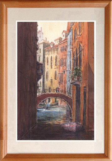 水彩原畫 威尼斯運河11