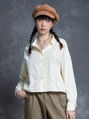 靜謐素色短版襯衣(J053LA001CA) - JUJURY COLLECTION