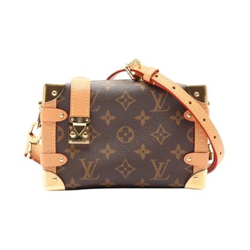 LOUIS VUITTON LV 路易威登 棕色 原花 帆布 Side Trunk PM 肩背包 M46815 【二手名牌BRAND OFF】