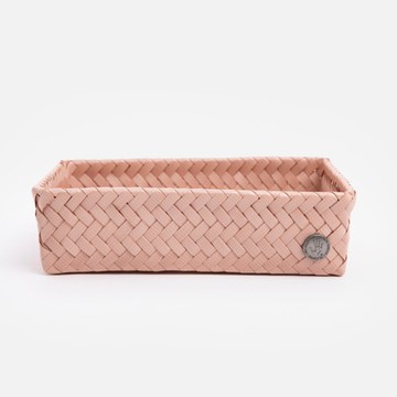 Handed By Fit編織方形分隔籃M 粉