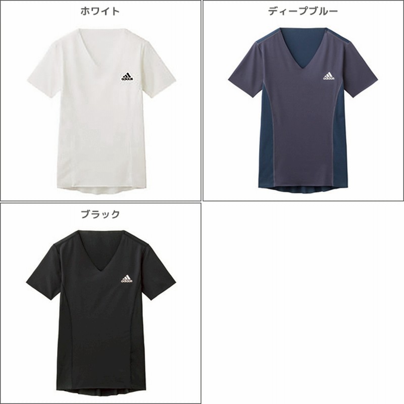 同色3枚セット adidas アディダス VネックTシャツ インナー グンゼ