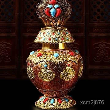 紫南宮過爐開光🙏🏻七月初更新-藏傳寶瓶龍王寶瓶擺件聚財財神龍王摩尼寶瓶八吉祥擺件如法供奉殊 O7NM