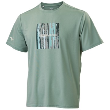 MIZUNO 美津濃 短袖上衣 男 訓練 慢跑 綠 32TAC00828