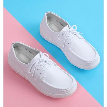 2025春季新款護士鞋女軟底不累腳舒適透氣防滑防臭系帶工作小白鞋