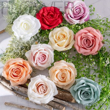 🌹開心玫瑰花頭🌹仿真玫瑰花 仿真花 假花 仿真玫瑰 永生玫瑰 不凋玫瑰 人造花 永生花 拍照道具 人造花 網美婚慶攝影