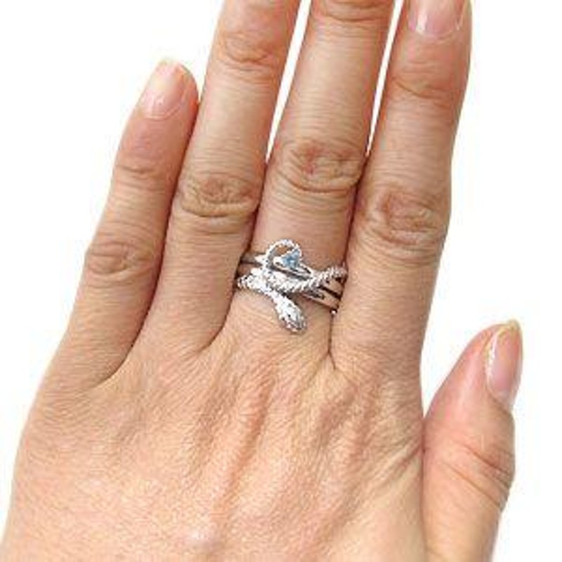 プラチナ スネークリング ダイヤモンド 蛇 指輪 メンズ クリスマス ポイント消化 - メンズアクセサリー