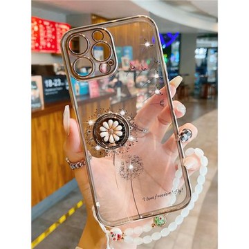 蘋果16promax手機殼女士新款14pm帶腕帶適用iphone12保護套透明15網紅支架13掛繩11軟硅膠plus超薄遠峰藍奢華