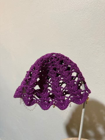 綴飾小物網眼帽（葡萄）