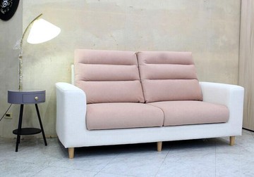 歐風別館米奇雙色貓抓布+皮獨立筒功能沙發--三人座