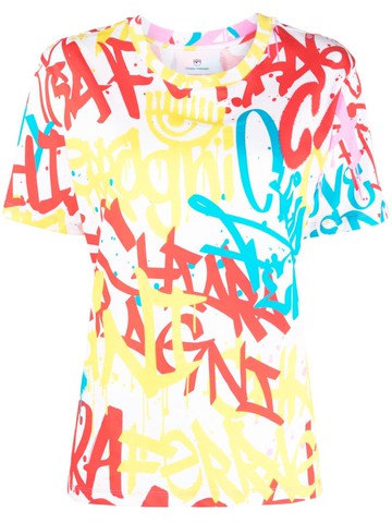 Chiara Ferragni - Eyelike-motif cotton T-shirt - women - Cotton - XS - White