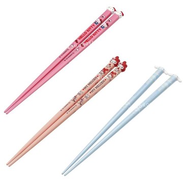 小禮堂 SKATER 三麗鷗 立體造型竹筷 21cm AND45 (大頭款) Kitty 美樂蒂