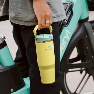 STANLEY 經典系列 IceFlow 手提吸管杯2.0 0.88L / 萊姆黃