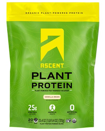 Ascent Organic Plant Protein Vanilla Bean 18 Servings
