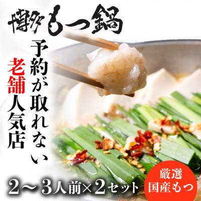 ふるさと納税 筑紫野市 博多もつ鍋 2〜3人前×2セット(筑紫野市)