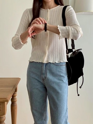 溫柔系穿搭關鍵♡ 隨手一件針織外套就很有氣質 (正韓)