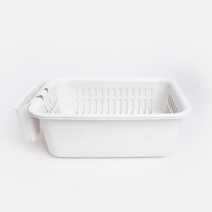 Richell瀝水籃M附掛籃 白