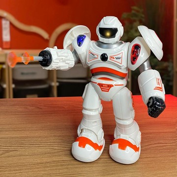 ✨壹灣出貨✨兒童玩具電動行走可髮射導彈機器人髮光音效太空機甲戰士星際警察