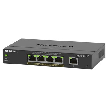 Netgear 5埠Gigabit PoE/PoE+ 簡易網管交換器  1個  GS305EPP