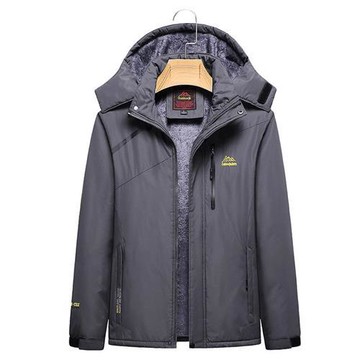 【米蘭精品】衝鋒衣連帽夾克-加絨保暖防水登山男女外套10色74db58