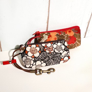 防水拉鍊鑰匙包 (復古日系花-限量) 接單生產*