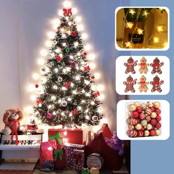 Vanibaby - 70x100cm聖誕掛布-送50頭燈串+6薑餅人+10裝飾球+30別針