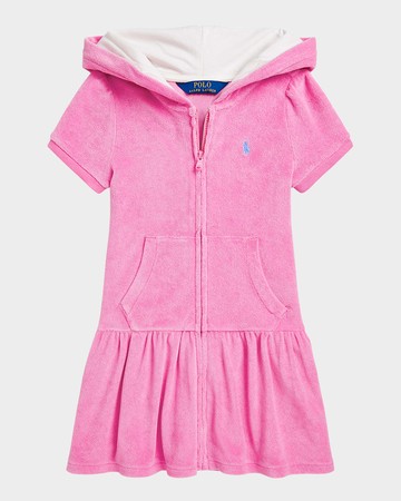 Girl's Terry Cloth Hooded Cover Up, Size 2-6X