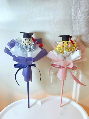 索拉乒乓表情花束 畢業花束 畢業禮物 可擴香花束 永生花
