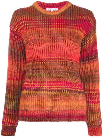 Patrizia Pepe - gradient stripe knitted round-neck jumper - women - Acrylic/Wool - II - Orange