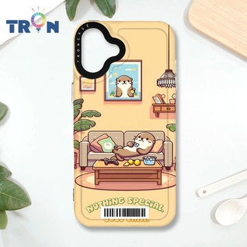 TRON IPHONE 16 PLUS 小動物慵懶的一天 防摔 MAGSAFE 磁吸 太空載具殼 透黑 手機殼