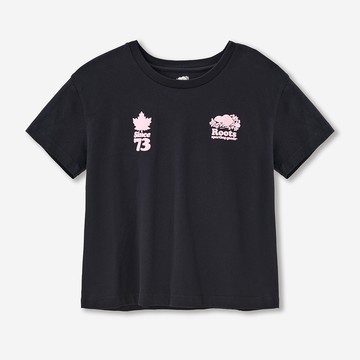Roots女裝- ROOTS SPORTING GOODS 短袖上衣 (黑色)