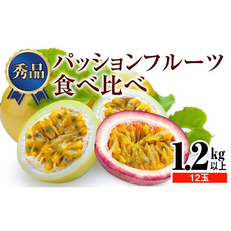 ふるさと納税 秀品　パッションフルーツ食べ比べ　1.2kg以上　12玉　紫色系統・黄色系統の混合 沖縄県南風原町