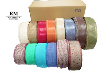 整箱販售拷克緞帶63mm(2-1/2英吋寬含鐵絲)/節慶/素面/布置/裝飾/蝴蝶結/多種樣式