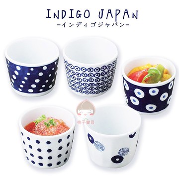 【日本Indigo】波佐見燒 藍丸紋陶瓷醬料杯/甜點杯/茶杯組(5入)‧日本製