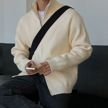 正韓簡約輕柔莫代爾立領拉鍊長袖針織衫 6色 YUPPIE 預購商品 1124