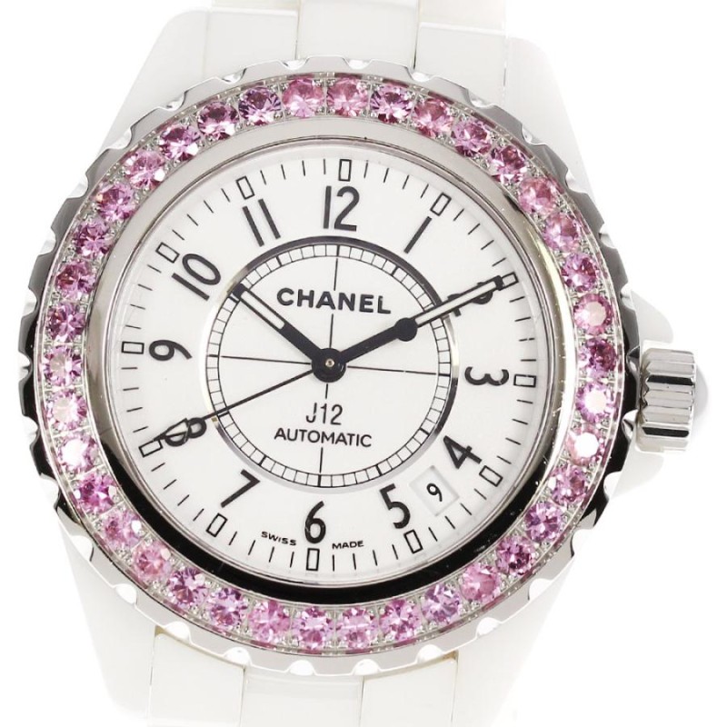 CHANEL】シャネル J12 ピンクサファイアベゼル 白セラミック 38ｍｍ 