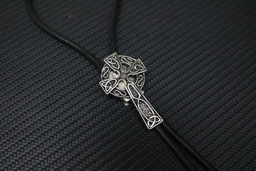 凯尔特十字架金属保罗领带西部牛仔领带结