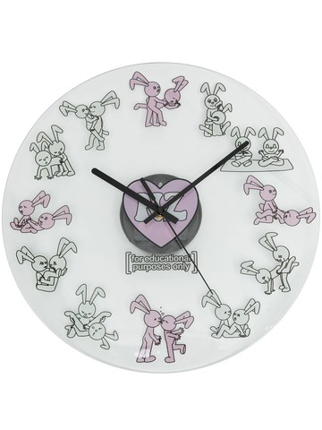 Natasha Zinko - Bunnies graphic-print wall clock - unisex - glass/Metal - One Size - Multicolour