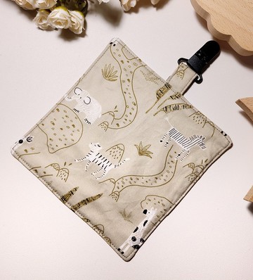 純棉夾四層紗/兒童手帕/手帕夾/擦手巾/小方巾-草原動物