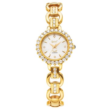 Ogival 愛其華 典雅茉莉水晶鑽珠寶錶 380-19DLK 母貝金