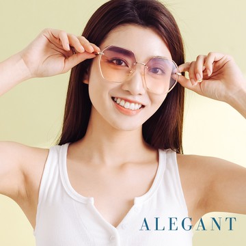 ALEGANT星願果凍花蕾粉漸層幾何縷空造型墨鏡│UV400太陽眼鏡│桔梗的花間巧遇