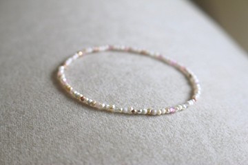 手環 粉紅澳寶  迷你珍珠 天然石 - 興奮 -