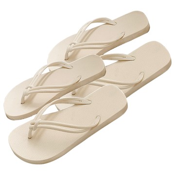 人字拖 白色 M(37~38) 2雙入 時尚簡約 PVC材質 男女通用  235mm