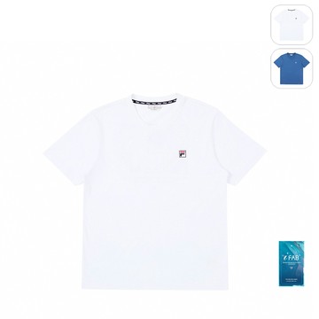 【FILA】男性 吸濕排汗 短袖圓領T恤-白色 1TEZ-1464-WT