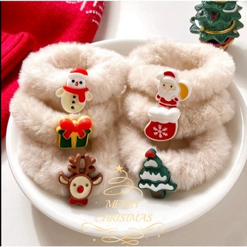 聖誕節髮圈 全新聖誕毛絨髮圈 聖誕節髮飾 網紅ins髮繩 卡通麋鹿頭繩 聖誕禮物 RJ1