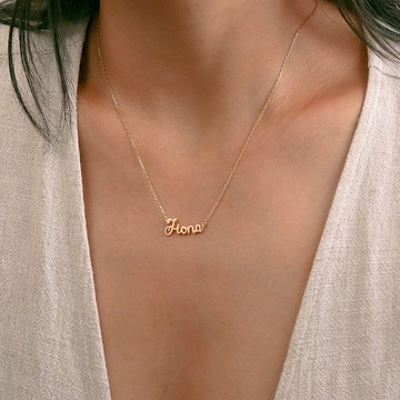 七夕節 英文字母項鏈私人訂製diy名字姓名鎖骨鏈18k金色吊墜